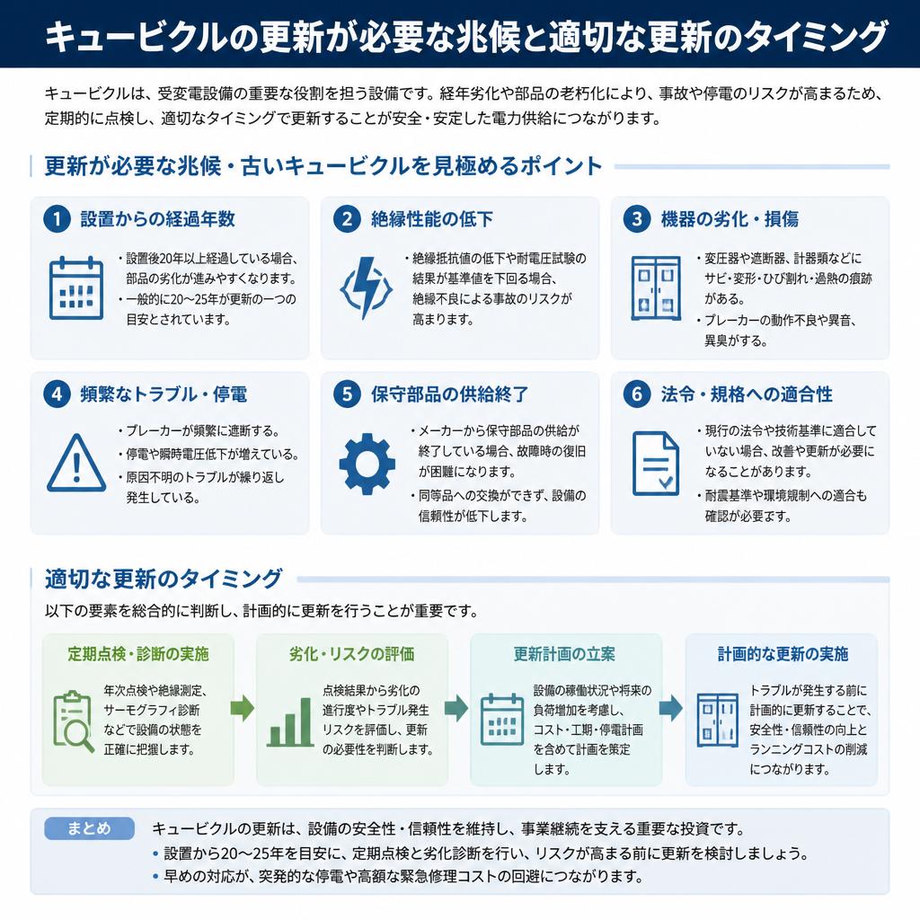 古いキュービクルの症状と更新のタイミング